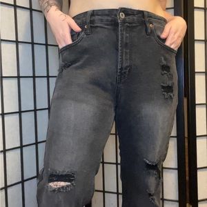 Black Ripped Jeans High Waisted